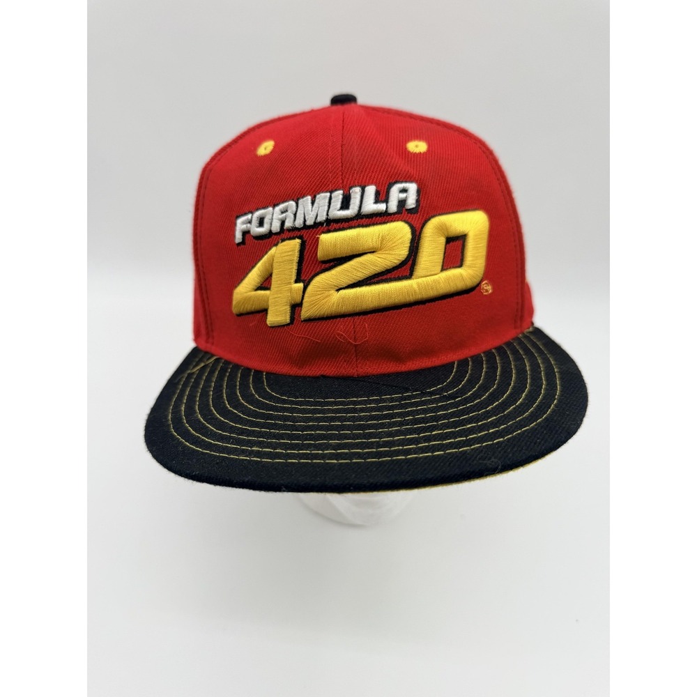 SeedleSs Formula 420 Hat‎ Cap Snap Back Mens One Size Red Black Gold Flat Bill